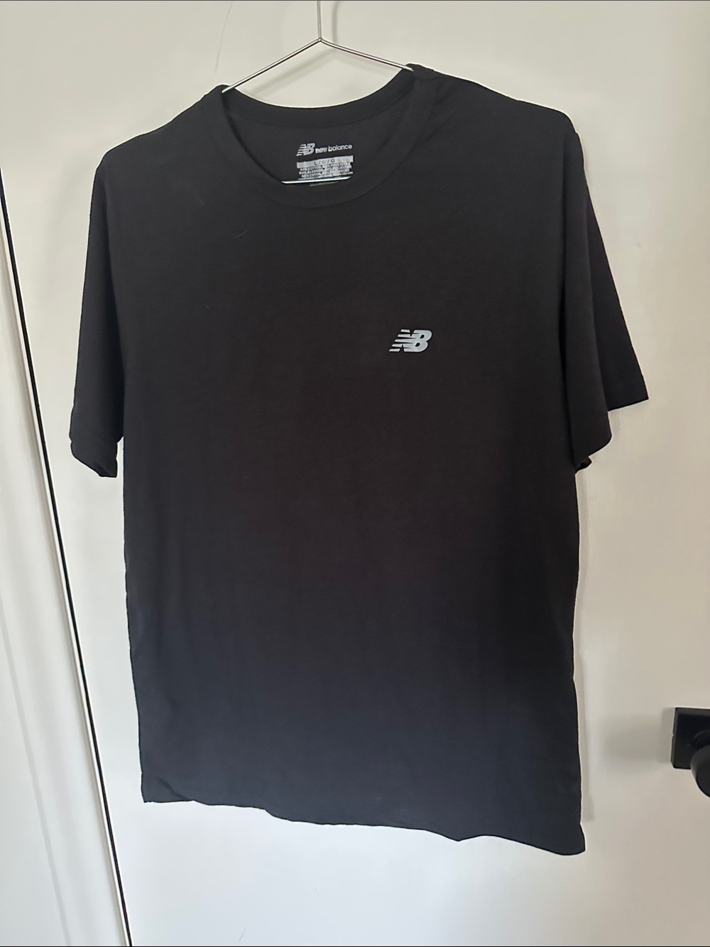 New Balance Black Short-Sleeve Tee with Small White NB Logo